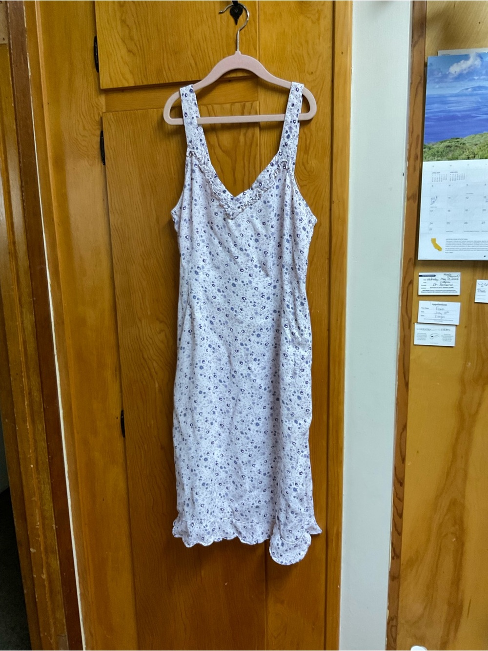 Light Lavender Floral Midi Slip Dress - Feminine Everyday Style